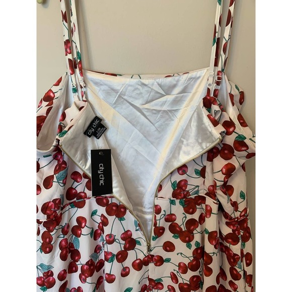 City Chic Cherry Rockabilly Pinup Girl Midi Dress Plus Size 20 NEW - Picture 8 of 13